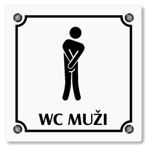 WC muži, 148x148mm, bílá, Kansas